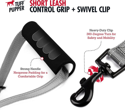 Tuff Pupper Service Dog Leash - 24 Inch Handle for Large Dogs, Perfect for Service Dog Harness & Training