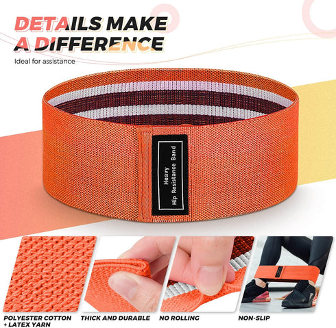 Resistance Bands - 3 Set Exercise Workout Bands for Women and Men, Stretch Bands for Booty Legs