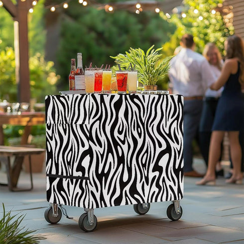 Puxucrazy Ice Chest Cover Zebra Print Cooler Cart Cover Dust-Resistant Patio Cooler Covers for Rolling Cart Coolers
