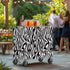 Puxucrazy Ice Chest Cover Zebra Print Cooler Cart Cover Dust-Resistant Patio Cooler Covers for Rolling Cart Coolers