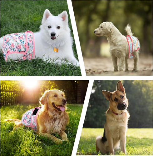 3Pack Reusable Dog Diapers Female,Washable Diaper for Doggie,Highly Absorbent Dog Diaper,Adjustable Leakproof Puppy