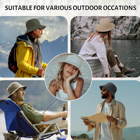 Zando Waterproof Bucket Hat - UPF 50+ Sun Hats for Women and Men, Packable Outdoor Hiking Fishing Hat