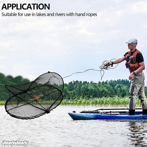 2PCS 3.7" QualyQualy Crawfish Trap, Crab Traps for Blue Crabs Crayfish Crawdad Trap Two Entry Holes Minnow Bait Trap