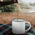 Lurrose Enamel Cup, Large Classic Camping Mug with Handle for Coffee, Tea, Milk, White Camping Cookware