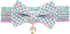 Blueberry Pet Green Plaid Breakaway Bowtie Cat Collar, Handmade Bow Tie and Pearl Charm, Neck 8.5"-12"