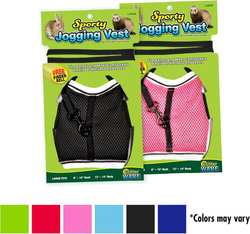 Ware Manufacturing Nylon Walk-N-Vest Pet Harness and Leash for Small Pets, Large, Colors May Vary