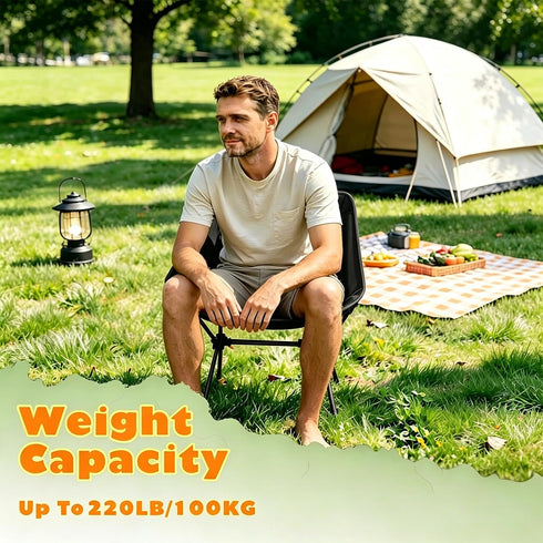 ElutaGioy Backpacking Camping Chair, Portable Foldable Compact Chair with Breathable Nylon Mesh, Lightweight Folding