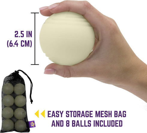 Chew King Glowing Fetch Ball - 8-Pack Dog Ball Toys for Interactive Play