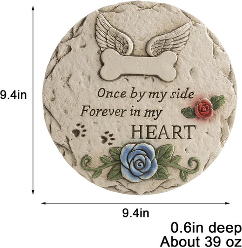 Pet Memorial Stone for Loss Dog or Cat, Sympathy Bereavement Gifts, Pet Grave Markers with Paw Prints