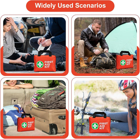 250 Pack,Scissors General Medi First Aid Kit, Piece Small First Aid Kit - Includes Emergency Foil Blanket, Instant Cold