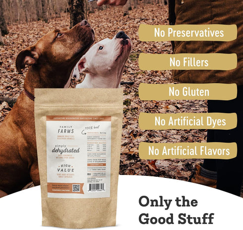 100% 2 oz 1 Pack Farm Hounds - Beef Lung - Premium Natural Beef Lung Jerky for Dogs - Made from Humanely Raised Cattle