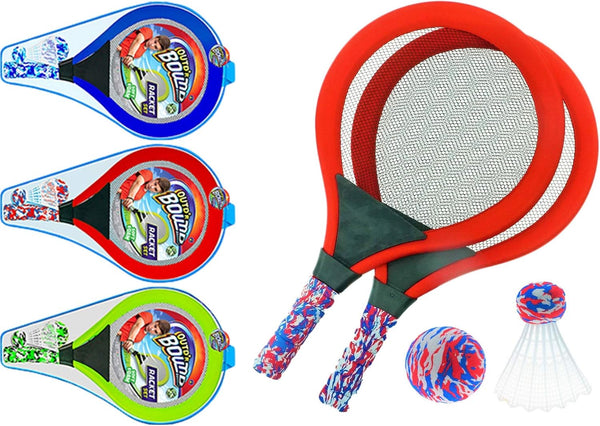 Badminton Set with 2 Rackets, Beach Ball and Birdie - Assorted Colors