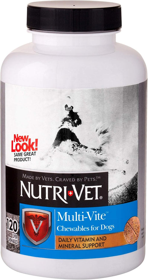 Nutri-Vet Multi-Vite Chewables for Adult Dogs - Daily Vitamin and Mineral Support to Support Balanced Diet - 120 Count