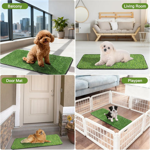 Washable(15.7''*31.5'') Artificial Grass Mat, Dog Grass Pee Pads, Fake Grass Pad for Pets Potty Training, Soft Grass