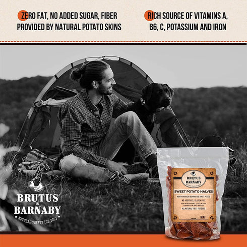 Sweet Potato Slices For Dogs - Half Slices, 2 lbs - Single Ingredient Grain Free Treats, 100% Natural Thick Cut Dried