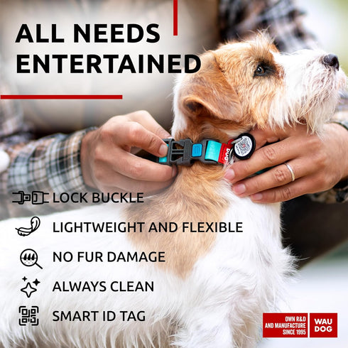 Waterproof Dog Collar, Heavy Duty Adjustable Durable Collars for Small Medium Large Dogs, Red Blue Pink Mint Green
