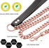Dog Chain Leash - Rose Gold 15MM Heavy Duty with Leather Padded Handle, 5ft Length for Small Dogs