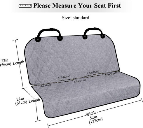 46" 52" VIVAGLORY Dog Seat Covers, Dog Backseat Cover Pet Bench Protectors with Anti-Slip Backing, Back Seats Cover
