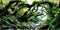 AWERT 24x16 inches Green Algae Fish Tank Background, River Bed & Lake Vinyl Aquarium Background
