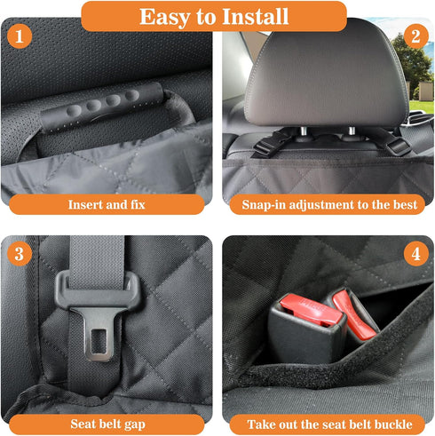 4 Meolsaek Dog Car Seat Cover for Back Seat, Scratch Proof Nonslip Pet Car Seat Cover, Layers Waterproof Heavy Duty