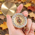 KFHENSOMR Brass Compass for Hiking Large Dial Pocket Compass with Keychain Loop Camping Survival Navigation Tool Ideal