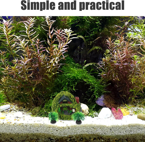 GLEAVI Aquarium Shelter House and Betta Fish Tank Decoration, Resin Hobbit Double-Layer Hideout for Small Aquariums