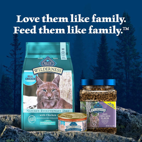 Blue Buffalo Wilderness High-Protein, Grain-Free Natural Dry Food for Adult Cats, Indoor Hairball Control, Chicken,