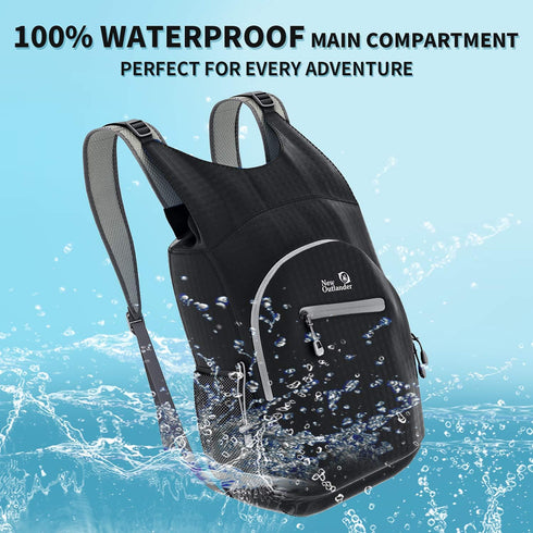 Outlander 100% Waterproof Hiking Backpack - Lightweight Packable Travel Daypack