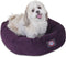 Majestic Pet 24 Inch Micro Velvet Calming Dog Bed - Cozy Soft Round Bed with Spine Support, Aubergine, 24x19x7