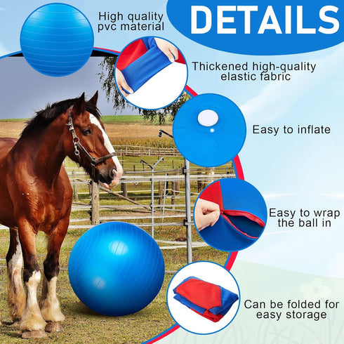 VercanMonth 40 Inch Giant Herding Ball with Ball Cover Anti Burst Please Watch VCR for How to Inflation Horse Toys