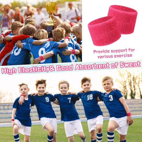 Lounsweer Wrist Sweatbands Bulk for Kids Teams Sweat Bands Sports Fan Wristbands Wristband Athletic Sports Kids