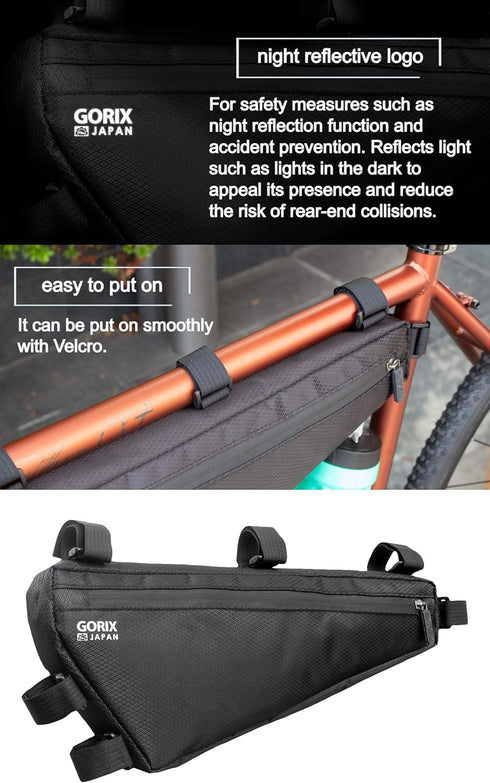 GORIX Bike Triangle Bag, 3L Waterproof Frame Bag for Cycling Road Mountain Bicycle (GX-FB WEB)