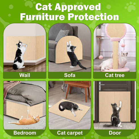 78.7"x15.8" ENONCI Large Couch Protector from Cat Claws,Anti Scratch Furniture Protector for Cats Corner Wall
