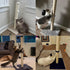 34” Tall Cat Scratching Post, Basic Vertical Scratcher with Sturdy Sisal Rope and Hanging Ball, Plush Base (Grey)