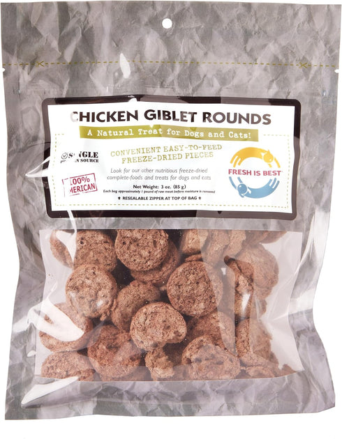 Fresh Is Best Freeze Dried Healthy Raw Meat Treats for Dogs & Cats, Chicken Giblets