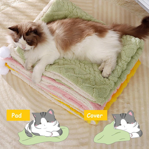 Premium Soft Dog Blanket, Washable Puppy Essentials, Calming Throw for Medium Small Dogs, Pink-M