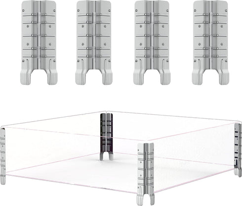 8" Pallet Collar Hinges 4PCS, Stackable and Collapsible for Garden Bed, Pet Enclosures, Home Storage