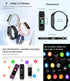 Fitness Tracker with 25 Sports Modes, Heart Rate/Blood Oxygen Monitor, Waterproof Smartwatch for Android and iOS
