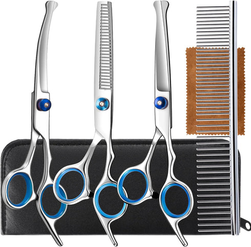 lengnoyp 5 in 1 Upgraded Thicken Dog Grooming Scissors, Professional Dog Scissors for