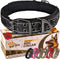 ADITYNA Heavy Duty Dog Collar with Handle, Reflective Black Collar for Medium Dogs, Tactical and Soft Padded