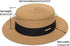 Straw Beach Sun Hat for Women Men, Pork-Pie Boater Hat, Summer Wide Brim UV-Rays Panama Hat