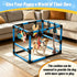 Bullro 8 Hammock Blue Puppy Play Gym with Hanging Toys, Dog Jungle Gym Indoor with and Funny Enrichment Toys, PVC Frame