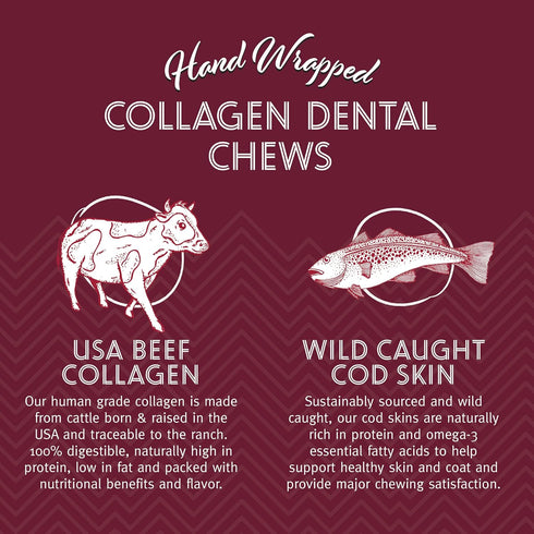 Icelandic+ Beef Collagen Dental Chew Stick Wrapped with Fish 4" Dog Treat