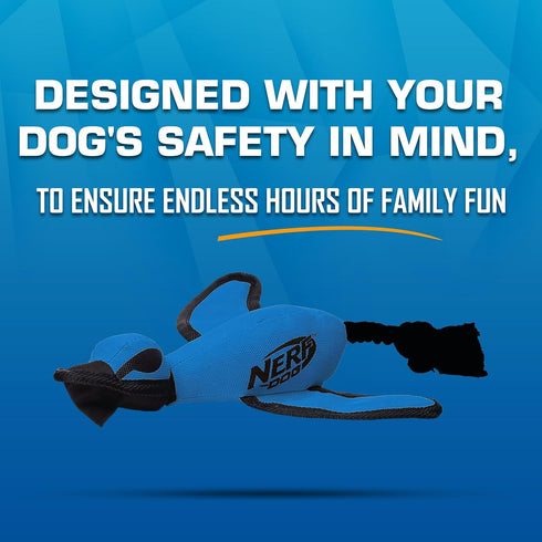 Nerf Dog Large Nylon Launching Duck, Interactive Design, Blue (3473), for All Breeds
