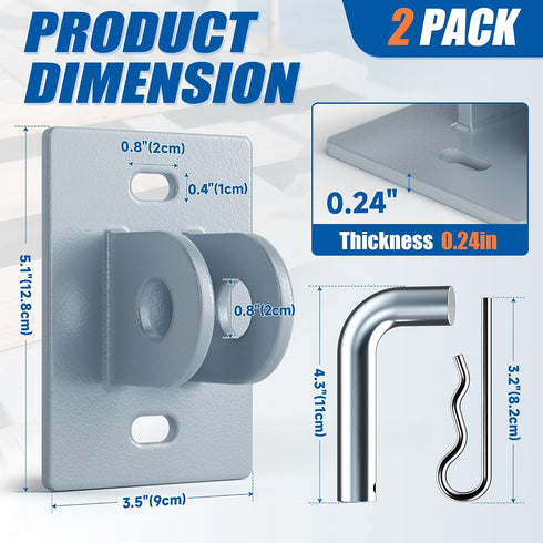 2 Pack Stationary Dock Connector Hinge Kit | Galvanized Dock Hardware Brackets | Heavy-Duty Dock Parts for Connect Dock