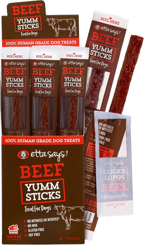 etta says! Yumm Sticks Natural Dog Treats - Beef Dog Jerky Treats