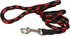 Dogs My Love 6ft Long Braided Rope Dog Leash, Red with Black, 6 Sizes (XSmall: 0.25" Diam)