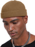 vidsel Thin Wool Fisherman Beanie Hat - Short Knit Cuffed Fashion Trawler Skull Cap for Men & Women