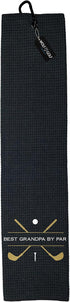 Wolf Golf Towels, Best Grandpa by Par Golf Towel, Embroidered Funny Golf Accessories for Men