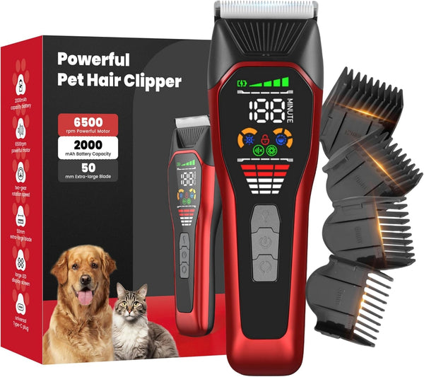 Cordless Electric Hair Clippers for Large Pets,Two-Speed Quiet Strong Motor Dog Grooming